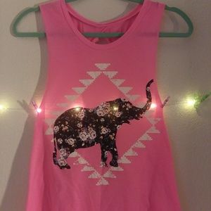 Cute Pink Elephant Tank Top